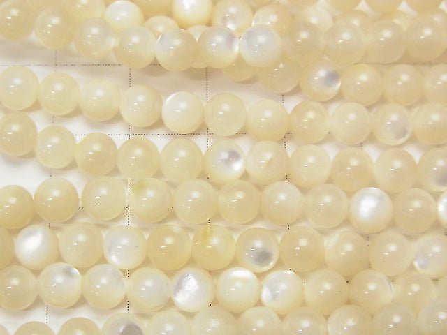 [Video] High Quality White Shell (Silver - lip Oyster) AAA Round 5mm 1strand beads (aprx.15inch / 37cm)