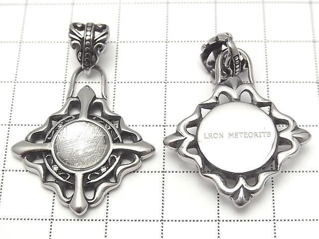 Meteorite (Muonionalusta) Design Bezel Setting Round Pendant 34x29mm 1pc