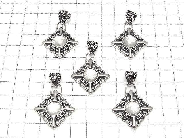 Meteorite (Muonionalusta) Design Bezel Setting Round Pendant 34x29mm 1pc