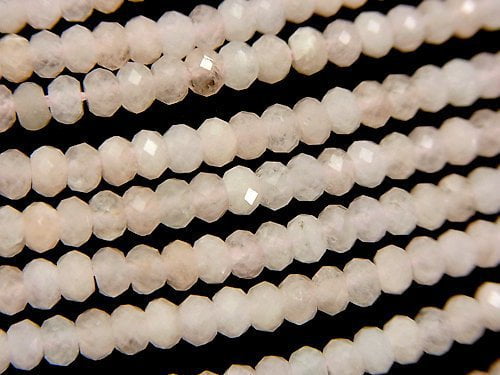 High Quality!  Morganite AA++ Faceted Button Roundel 4x4x2.5mm half or 1strand beads (aprx.15inch/38cm)