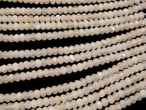 High Quality!  Morganite AA++ Faceted Button Roundel 4x4x2.5mm half or 1strand beads (aprx.15inch/38cm)