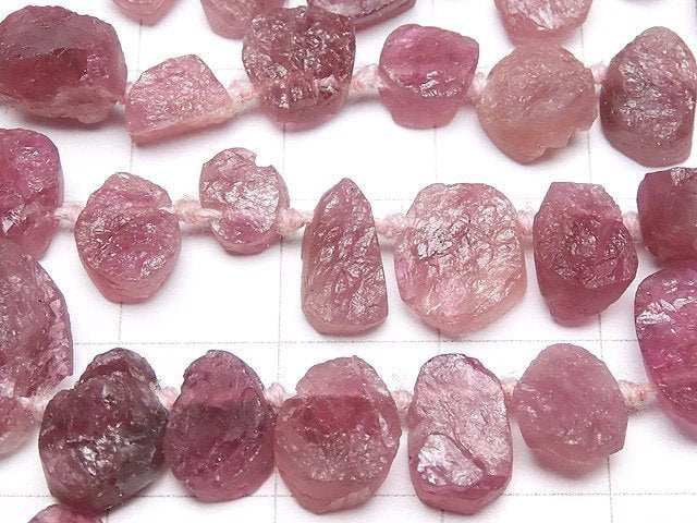 [Video] Pink Tourmaline AA+ Rough Rock Nugget Top Side Drilled Hole half or 1strand beads (aprx.15inch / 38cm)