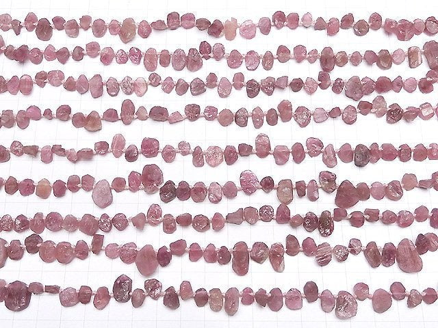 [Video] Pink Tourmaline AA+ Rough Rock Nugget Top Side Drilled Hole half or 1strand beads (aprx.15inch / 38cm)