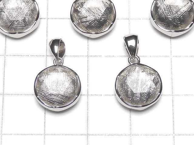 [Video] Meteorite (Muonionalusta) Pendant, Both Sides Finished, 12mm, Silver925, 1pc