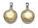 [Video] Meteorite (Muonionalusta) Pendant Both Side Finish 12 mm Yellow Gold  Silver 925