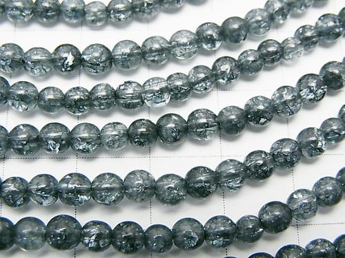 1strand $5.79! Blue Color 4 Cracked Crystal Round 4mm 1strand beads (aprx.15inch / 37cm)