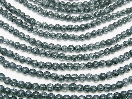 1strand $5.79! Blue Color 4 Cracked Crystal Round 4mm 1strand beads (aprx.15inch / 37cm)