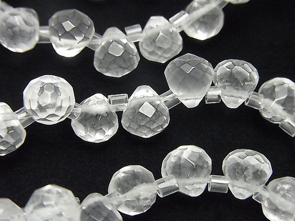 Crystal Quartz, Faceted Briolette Gemstone Beads