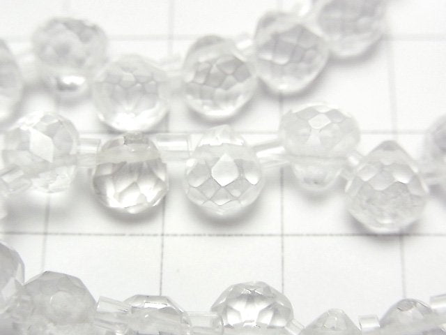 [Video] Crystal AA+ Onion Faceted Briolette 7x7x7mm half or 1strand beads (aprx.15inch/36cm)