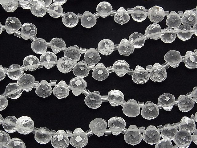 [Video] Crystal AA+ Onion Faceted Briolette 7x7x7mm half or 1strand beads (aprx.15inch/36cm)