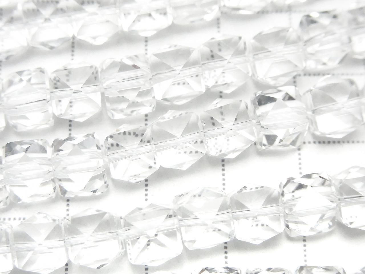 Crystal AAA+ Stud Cube Shape 8mm half or 1-strand beads (approx. 7 inches/18 cm) High Quality!