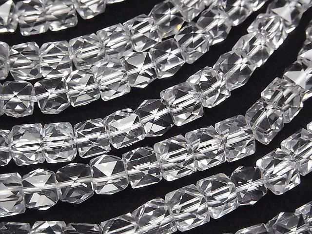 [Video] High Quality! Crystal AAA+ Studs, Cube Shape, 8mm Half or 1-Strand Beads (approx. 7 inches/18 cm)