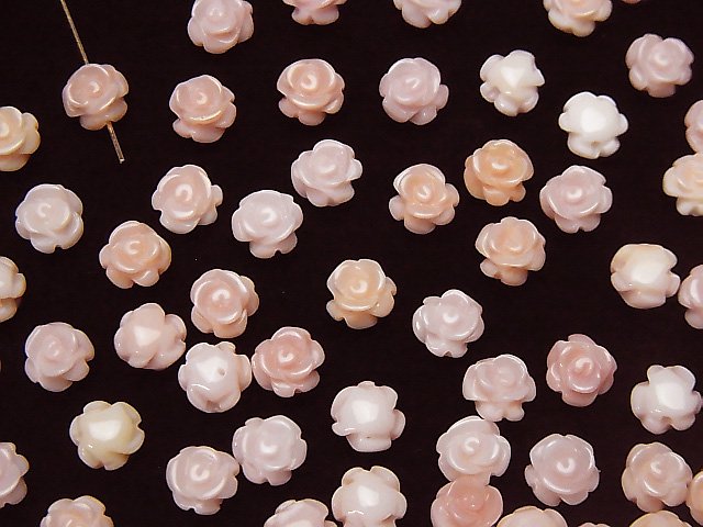 [Video] Queen Conch Shell AAA Small Size Rose 6mm [Drilled Hole ] 2pcs