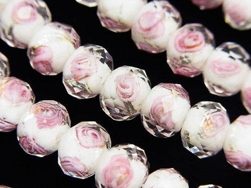 LampworkBeads, Rose, Roundel Synthetic & Glass Beads