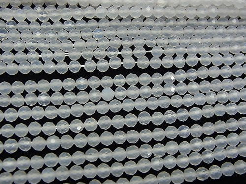 High Quality! 1strand $6.79! White Chalcedony Faceted Round 4mm 1strand beads (aprx.15inch / 37cm)