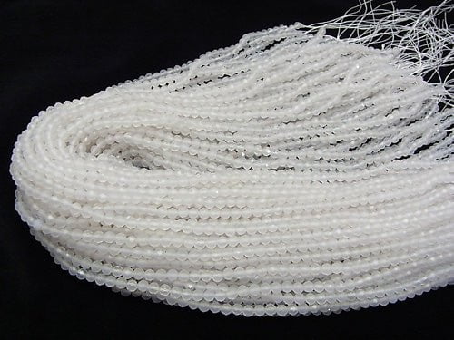 High Quality! 1strand $6.79! White Chalcedony Faceted Round 4mm 1strand beads (aprx.15inch / 37cm)