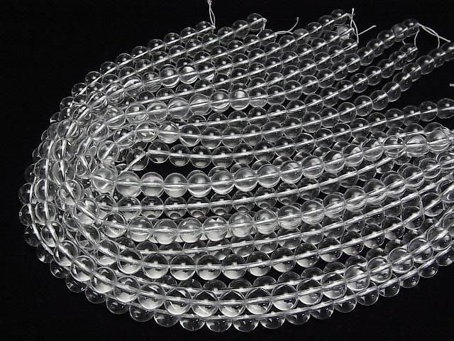 [Video] Crystal (Synthetic Quartz) AAA Round 10mm half or 1-strand beads (approx. 15 inches/36 cm)