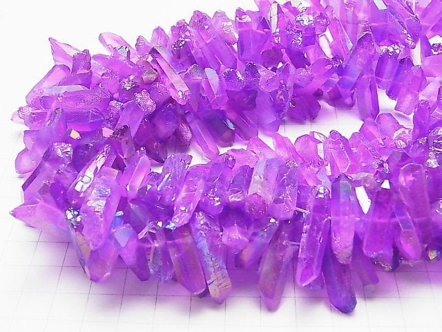 [Video] 1strand $11.79! Crystal Natural Point Cut AB Coating Purple 1strand beads (aprx.15inch / 38cm)