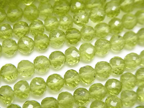 Faceted Round, Peridot Gemstone Beads