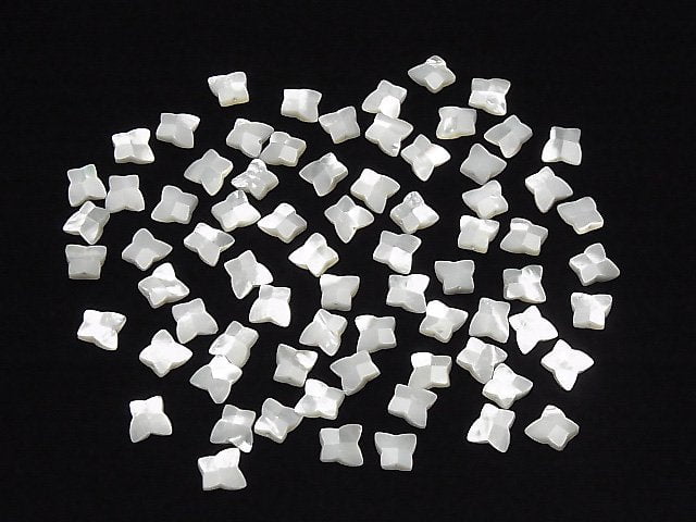 High Quality White Shell (Silver-lip Oyster ) Butterfly 8x8x3mm Center Hole 3pcs