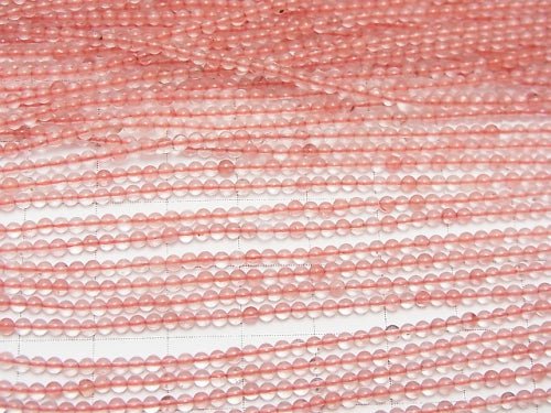 Cherry Quartz Glass  Round 2mm 1strand beads (aprx.15inch/38cm)