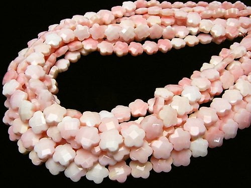 Queen Conch Shell AAA - Flower (Faceted) 10 x 10 x 4 mm 1/4 or 1strand beads (aprx.15inch/38cm)