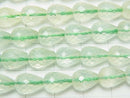 High Quality! Prehnite AAA Vertical Hole Faceted Drop 9x7x7mm 1/4 or 1strand beads (aprx.15inch/38cm)