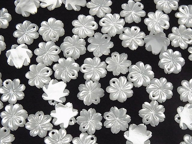 [Video] High Quality White Shell (Silver-lip Oyster)AAA Flower [8mm][10mm][12mm] 2pcs
