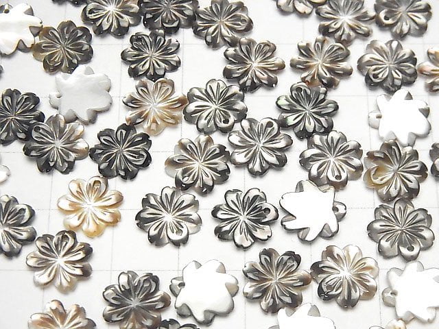 [Video] High Quality Black Shell (Black-lip Oyster)AAA Flower [8mm][10mm][12mm] 2pcs