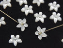 [Video] High Quality White Shell (Silver-lip Oyster) AAA Flower [8mm][10mm] Center Hole 4pcs