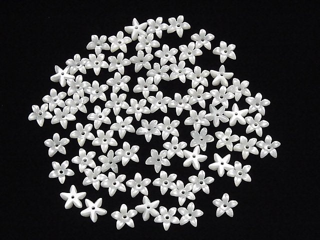 [Video] High Quality White Shell (Silver-lip Oyster) AAA Flower [8mm][10mm] Center Hole 4pcs