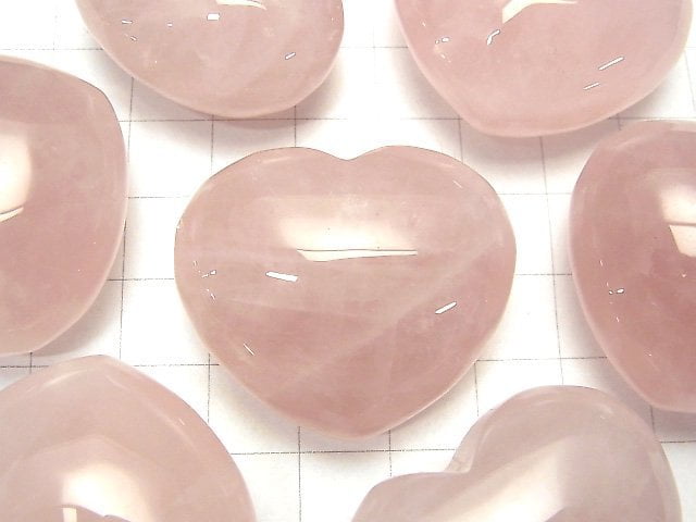 [Video] Rose Quartz AA++ Undrilled Heart 30x35x18mm 1 pc