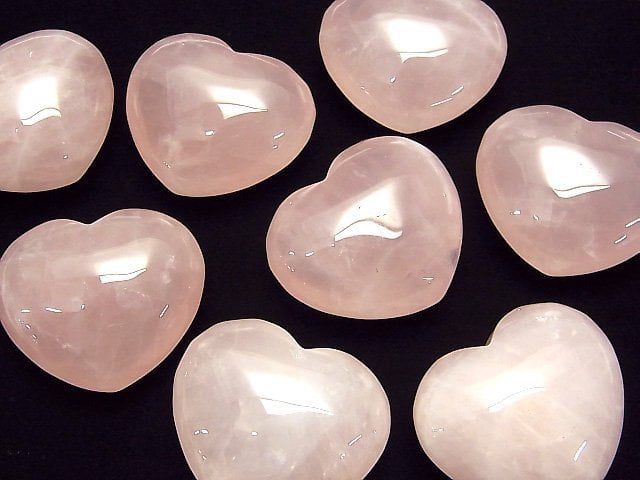 [Video] Rose Quartz AA++ Undrilled Heart 30x35x18mm 1 pc