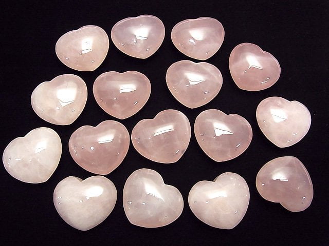 [Video] Rose Quartz AA++ Undrilled Heart 30x35x18mm 1 pc