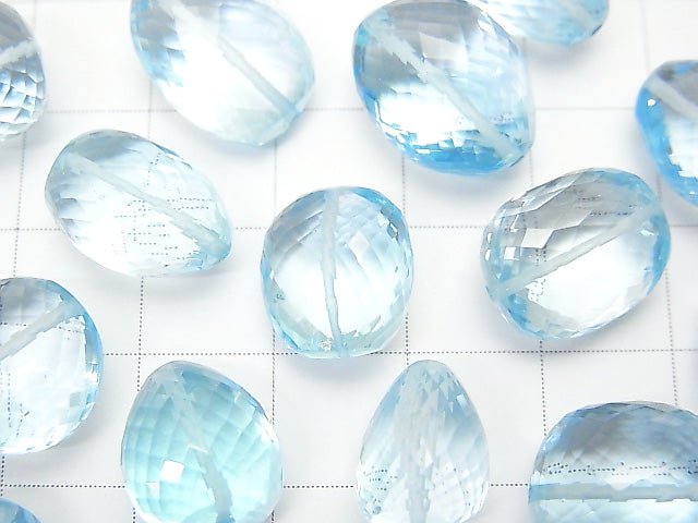 [Video] MicroCut! Top Quality Sky Blue Topaz AAA ++ Faceted Nugget 3pcs $167.99!