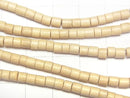 White Wood Tube 4x4x4mm 1strand beads (aprx.15inch/38cm)