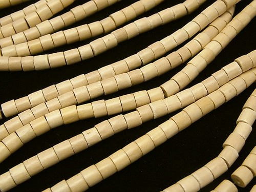 1strand $1.79! White Wood Tube 5 x 5 x 4 mm 1strand beads (aprx.23 inch / 58 cm)