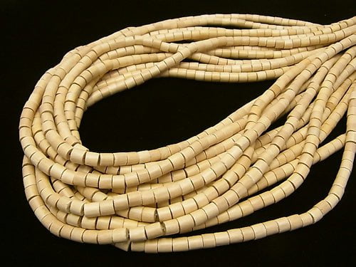 1strand $1.79! White Wood Tube 5 x 5 x 4 mm 1strand beads (aprx.23 inch / 58 cm)