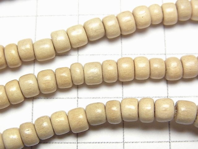 [Video] 1strand $2.49! White Wood Roundel (Tube) 5 x 5 x 4 mm 1strand beads (aprx.15 inch / 37 cm)