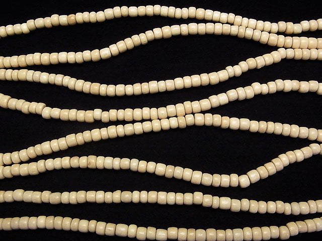 [Video] 1strand $2.49! White Wood Roundel (Tube) 5 x 5 x 4 mm 1strand beads (aprx.15 inch / 37 cm)