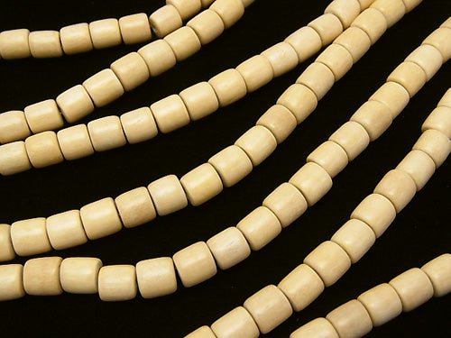 1strand $2.79! White Wood Rondelle (Tube) 6x6x6mm 1strand beads (aprx.15inch / 37cm)