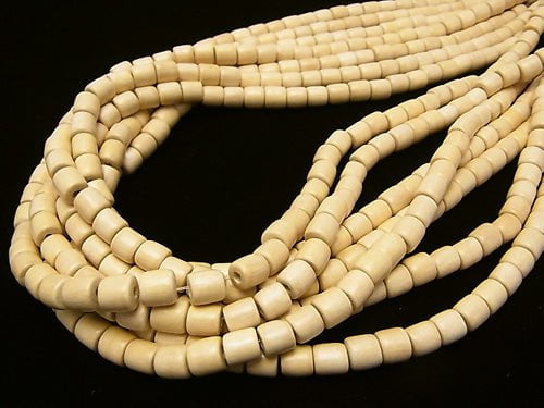 1strand $2.79! White Wood Roundel (Tube) 6x6x6mm 1strand beads (aprx.15inch / 37cm)