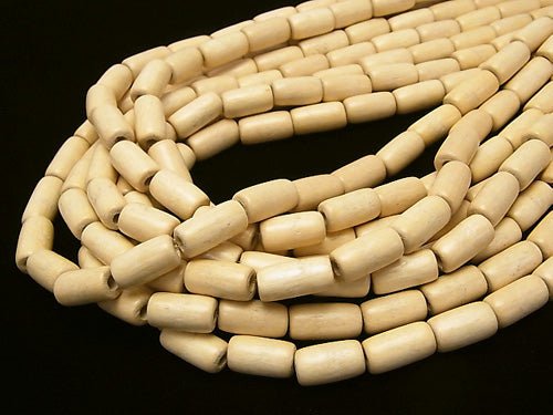 1strand $3.79! White Wood Tube 15x15x8mm 1strand beads (aprx.15inch / 37cm)