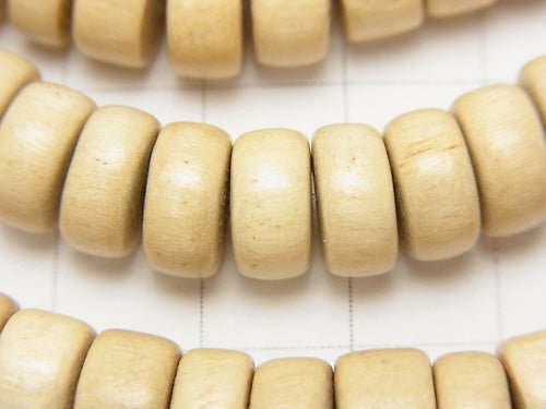 1strand $3.79! White Wood Rondelle 10x10x5mm 1strand beads (aprx.15inch / 38cm)