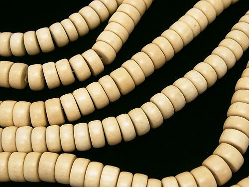 1strand $3.79! White Wood Roundel 10x10x5mm 1strand beads (aprx.15inch / 38cm)