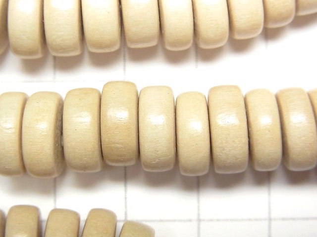 1strand $3.99! White Wood Roundel 12 x 12 x 4 mm 1strand beads (aprx.15 inch / 38 cm)