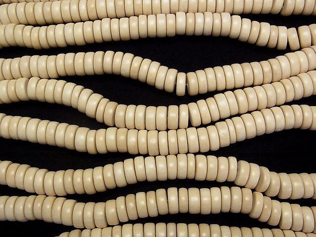 1strand $3.99! White Wood Rondelle 12 x 12 x 4 mm 1strand beads (aprx.15 inch / 38 cm)