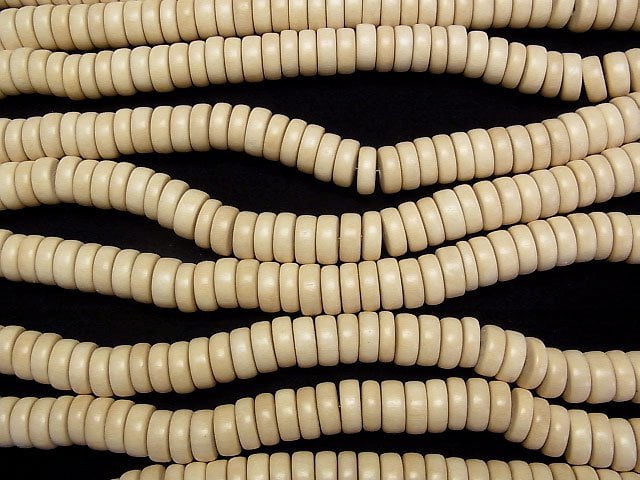 1strand $3.99! White Wood Roundel 12 x 12 x 4 mm 1strand beads (aprx.15 inch / 38 cm)