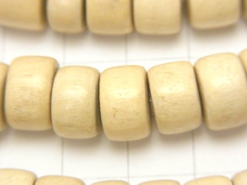 1strand $3.99! White Wood Roundel 11 x 11 x 6 mm 1strand beads (aprx.15 inch / 38 cm)