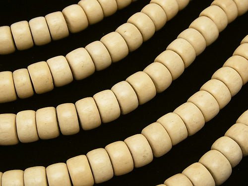 1strand $3.99! White Wood Roundel 11 x 11 x 6 mm 1strand beads (aprx.15 inch / 38 cm)